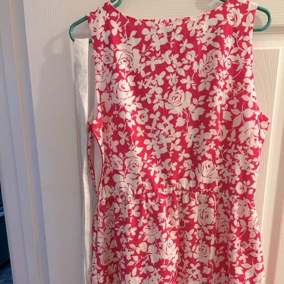 Floral lined dress with belt - Picture 2 of 10
